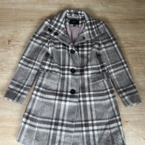 Loft Plaid Brown Women's Coat XSP